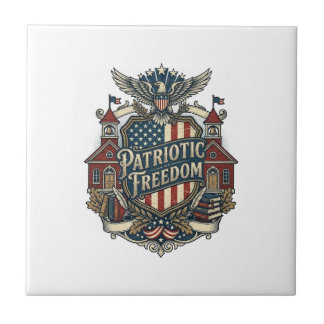 Patriotic Back to School Vector Graphic Tee Tile