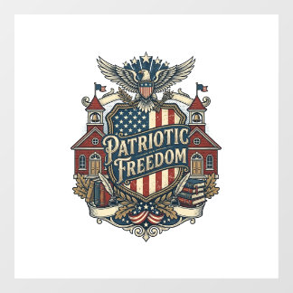 Patriotic Back to School Vector Graphic Tee Window Cling