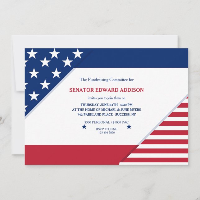 Patriotic Background Invitation (Front)