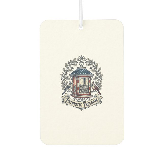 Patriotic Backyard Bird Feeder Vector Graphic Tee_ Car Air Freshener (Front)