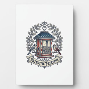 Patriotic Backyard Bird Feeder Vector Graphic Tee_ Plaque