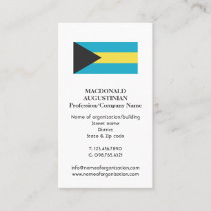 Patriotic   BAHAMAS FLAG Add   Photo Business Card