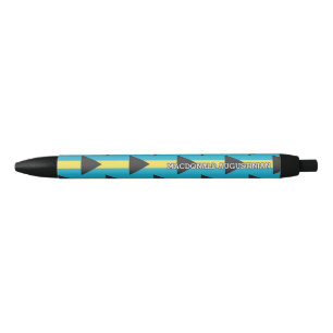 Patriotic BAHAMAS FLAG Personalized Black Ink Pen