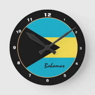 Patriotic Bahamas Flag trendy Home / design Round Clock