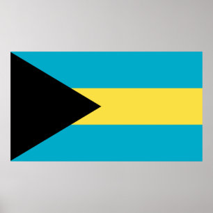 Patriotic Bahamian Flag Poster