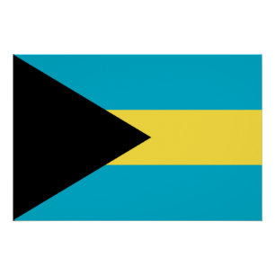 Patriotic Bahamian Flag Poster