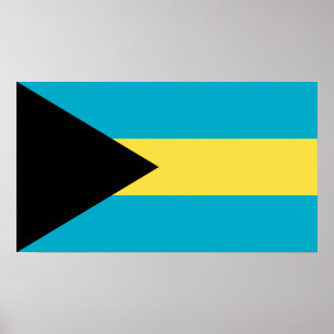 Patriotic Bahamian Flag Poster
