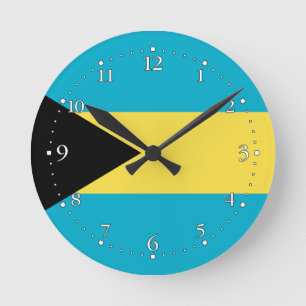 Patriotic Bahamian Flag Round Clock