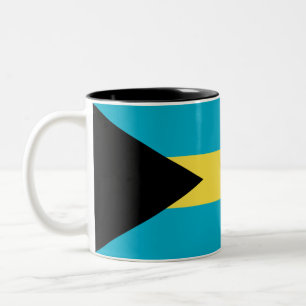 Patriotic Bahamian Flag Two-Tone Coffee Mug