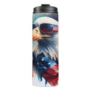 Patriotic Bald Eagle 4th Of July  Thermal Tumbler