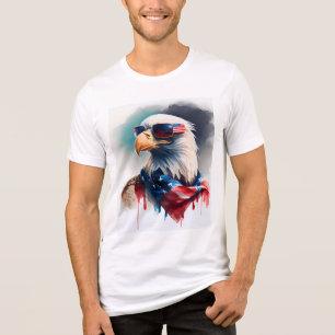 Patriotic Bald Eagle 4th Of July Tri-Blend Shirt