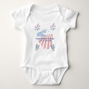 Patriotic Bald Eagle America 250th 4th of July Baby Bodysuit