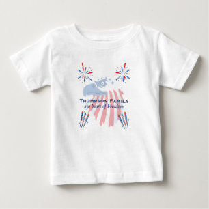 Patriotic Bald Eagle America 250th 4th of July Baby T-Shirt