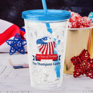 Patriotic Bald Eagle America 250th 4th of July Gl Acrylic Tumbler