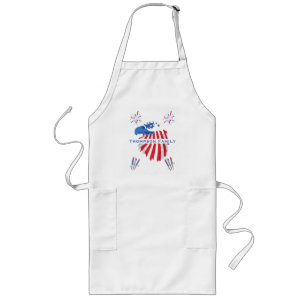 Patriotic Bald Eagle America 250th 4th of July Long Apron