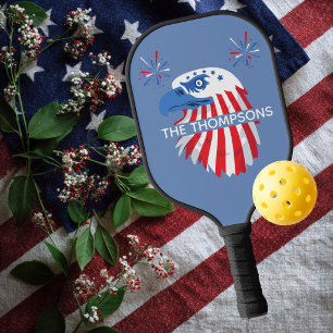 Patriotic Bald Eagle America 250th 4th of July Pickleball Paddle