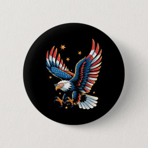 Patriotic Bald Eagle American Flag 4th Of July Eag 6 Cm Round Badge