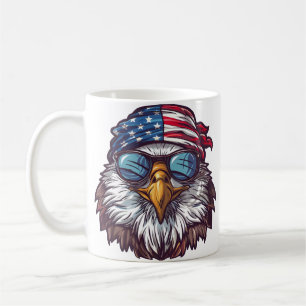 Patriotic Bald Eagle American flag Coffee Mug