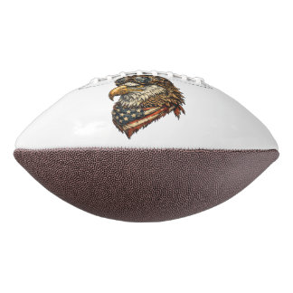 Patriotic Bald Eagle American Flag Football