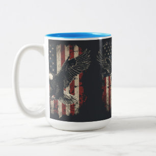 Patriotic Bald Eagle American Flag Mug