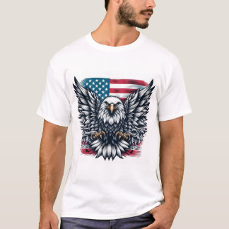 Patriotic Bald Eagle American Flag T-Shirt