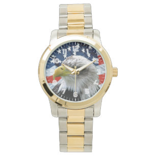 Patriotic Bald Eagle American Flag Watch