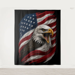 Patriotic Bald Eagle American FreeNation Design Tapestry