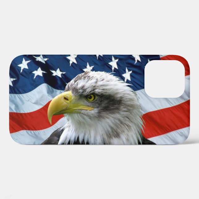 Patriotic Bald Eagle and American Flag Case-Mate iPhone Case (Back (Horizontal))