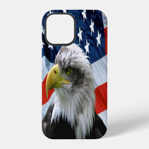 Patriotic Bald Eagle and American Flag iPhone 12 Case