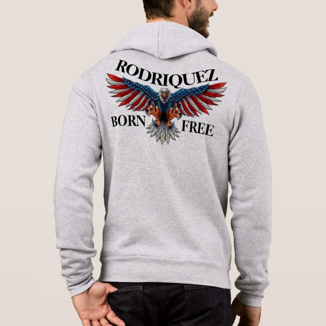 Patriotic Bald Eagle Hoodie (Back)