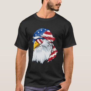 Patriotic Bald Eagle  Men 4th Of July American Fla T-Shirt