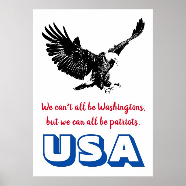Patriotic Bald Eagle Motivational USA Pop Art Poster (Front)