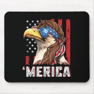 Patriotic Bald Eagle Mullet Merica Usa Flag 4th Of Mouse Mat