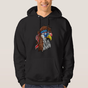 Patriotic Bald Eagle Mullet Usa American Flag 4th Hoodie