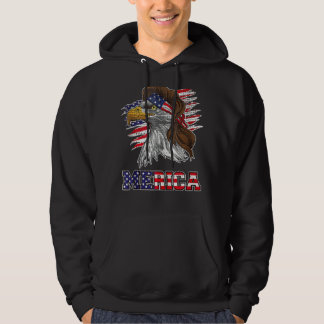 Patriotic Bald Eagle Mullet Usa American Flag 4th Hoodie