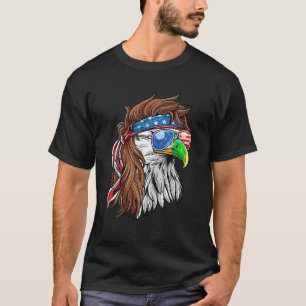 Patriotic Bald Eagle Mullet USA American Flag 4th  T-Shirt