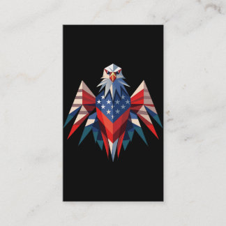 Patriotic Bald Eagle Origami Style USA Business Card