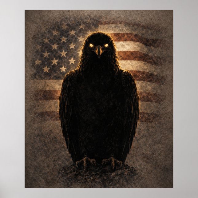 Patriotic Bald Eagle Poster (Front)