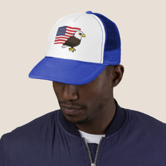 Patriotic Bald Eagle Trucker Hat