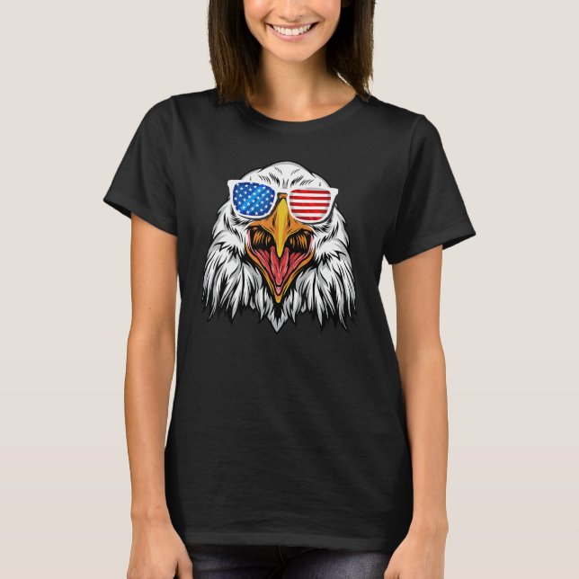 Patriotic Bald Eagle Usa American Flag 4th Of July T-Shirt (Front)