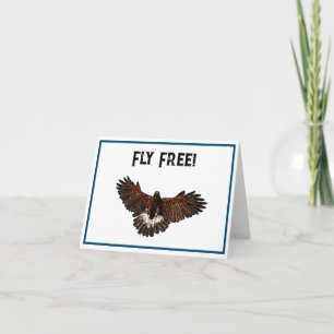 Patriotic Bald Eagle USA Flying Free Nature Art Card
