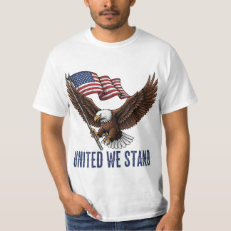 Patriotic Bald Eagle with American Flag T-Shirt