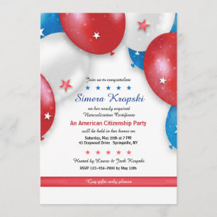 Patriotic Balloons Invitation