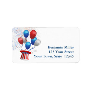 Patriotic Balloons Label
