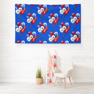 Patriotic Balloons Red, White and Blue Pattern Banner