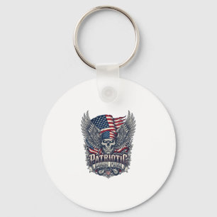 Patriotic Bandana Rocker Old Glory Music Rock Meta Key Ring