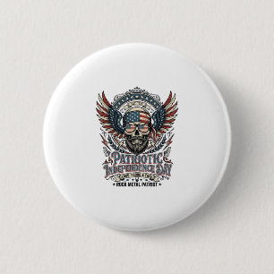 Patriotic Bandanna Rocker Old Glory Music Rock Met 6 Cm Round Badge