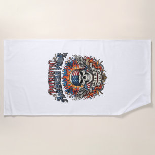 Patriotic Bandanna Rocker Old Glory Music Rock Met Beach Towel