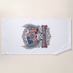 Patriotic Bandanna Rocker Old Glory Music Rock Met Beach Towel