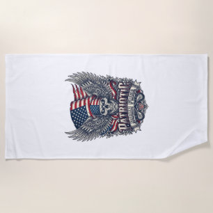 Patriotic Bandanna Rocker Old Glory Music Rock Met Beach Towel